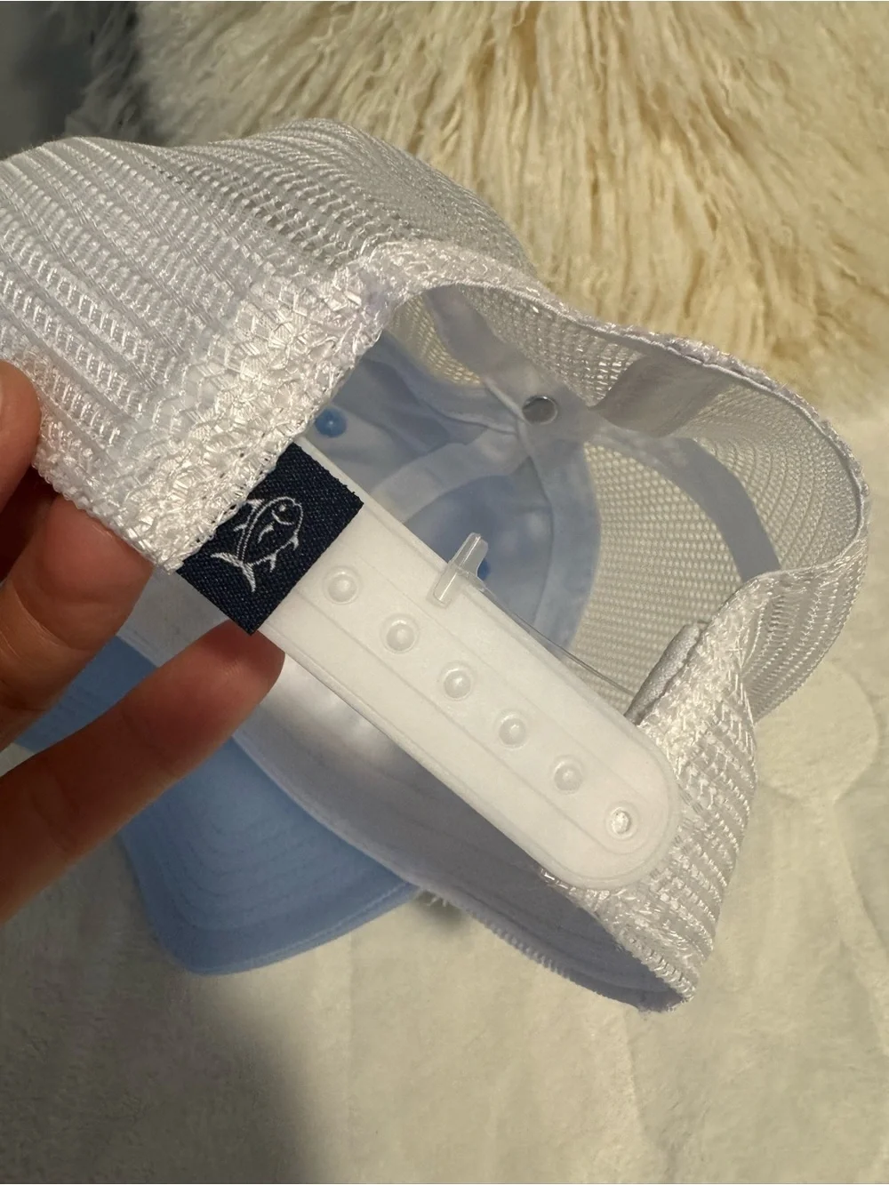 Southern Tide Sky Blue & White Mesh Baseball Cap